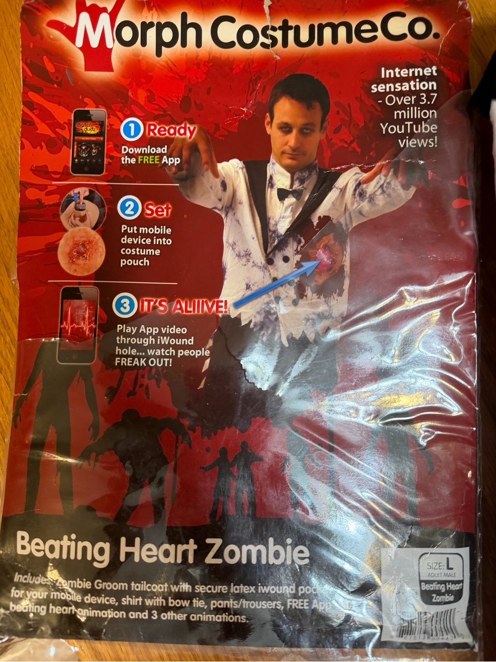 Morph Costumes Beating Heart Zombie Hat - Red/Black